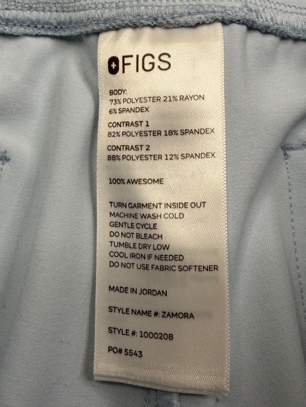 FIGS Zamora Jogger Scrub Pants Open Skies Blue Neon Drawstring S/P 1000208 - Picture 5 of 9